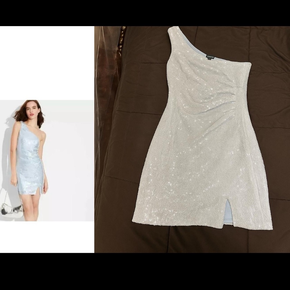 One-Shoulder Sequin Mini Dress